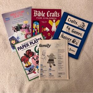 Vintage Lot of 5 Children’s Craft Book Collection Bible Stories Sunday School